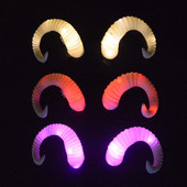 Προσομοίωση ενηλίκων παιδιών Κατσίκας LED Glow Light Κέρας προβάτου DIY Κλιπ μαλλιών που αναβοσβήνει Gothic Craft Cosplay Wedding Rave Χριστουγεννιάτικη στολή