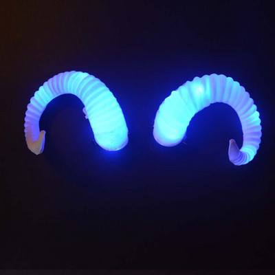 Προσομοίωση ενηλίκων παιδιών Κατσίκας LED Glow Light Κέρας προβάτου DIY Κλιπ μαλλιών που αναβοσβήνει Gothic Craft Cosplay Wedding Rave Χριστουγεννιάτικη στολή