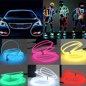 Svjetleći EL žičani kabel LED neonska zabava DIY kostim Odjeća Svjetleća automobilska rasvjeta Rave 2m/3m/5m Rođendanski bar Dekoracija Božić