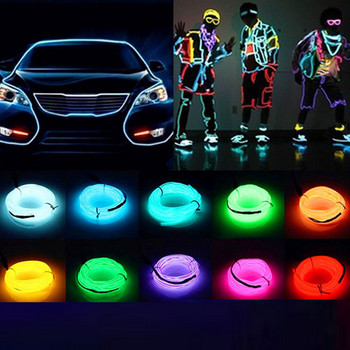 Glow EL Wire Cable LED Neon Party DIY Costume Clothing Luminous Car Light Rave 2m/3m/5m Birthday Bar Decoration Christmas