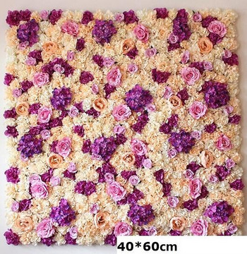 Висококачествени 40x60 см копринени рози Изкуствени цветя Подложки Сватбена домашна цветна стена Романтична за фонова декорация