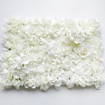 60x40cm τεχνητό λουλούδι DIY διακόσμηση γάμου λουλούδι πάνελ τοίχου Χριστουγεννιάτικο τριαντάφυλλο ρομαντικό φόντο γάμου Προσαρμοσμένο