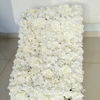60x40cm τεχνητό λουλούδι DIY διακόσμηση γάμου λουλούδι πάνελ τοίχου Χριστουγεννιάτικο τριαντάφυλλο ρομαντικό φόντο γάμου Προσαρμοσμένο