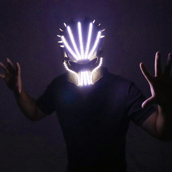 Нов дизайн Новогодишна мигаща El Wire Mask Led Glowing Beauty Christmas Party Mask Festival Event Haloween Mask