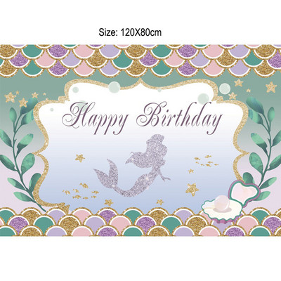 120 x 80 cm merineitsi sünnipäevataustad Säravad merineitsi kaalud taustaga laste sünnipäevapeo sisekujundus Tüdrukutele printsessi beebidušš