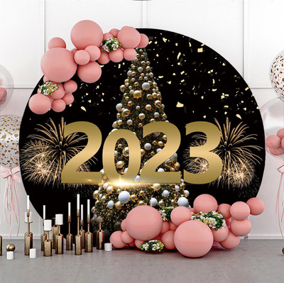 Jednostavna svjetlosna točka Vatromet Sretna Nova godina Zabava Okrugla fotografija Pozadina za fotografije Tkanina Studio Prop 2023 Sretan Božić Dekor