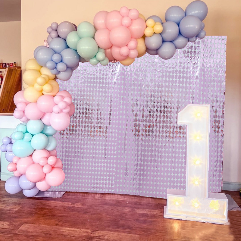 Sünnipäevapeo kaunistused Säravad litrid Taust Pulmad Baby Shower Decor Peo taust Särav fooliumkardin