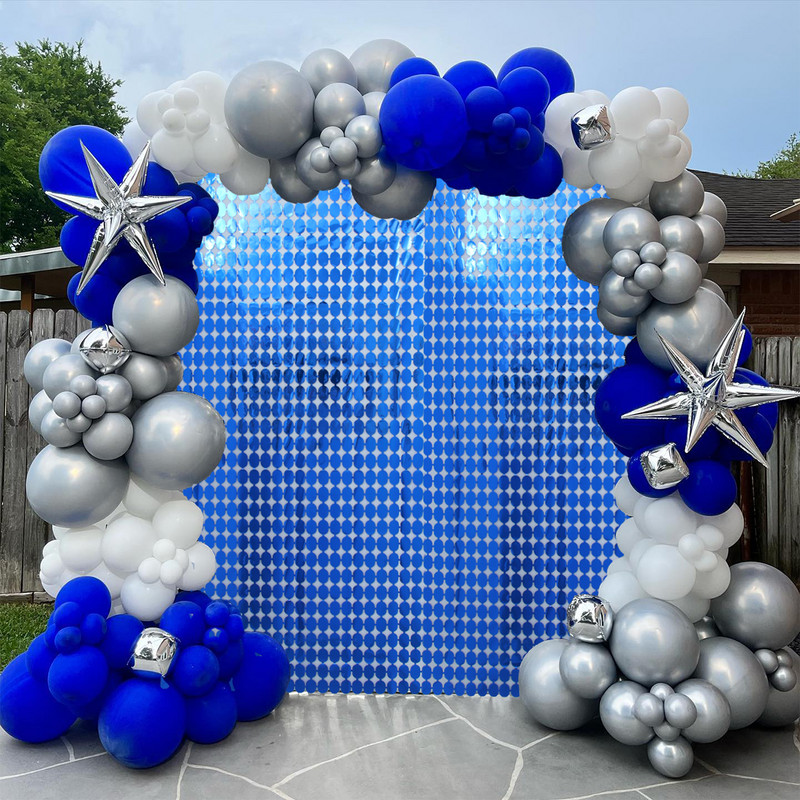 Sünnipäevapeo kaunistused Säravad litrid Taust Pulmad Baby Shower Decor Peo taust Särav fooliumkardin