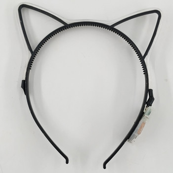Λαμπερά αυτιά γάτας Μαλλιά Αξεσουάρ Kawaii Χριστουγεννιάτικο δώρο για παιδιά Πολύχρωμο κεφαλόδεσμο LED για πάρτι Cosplay