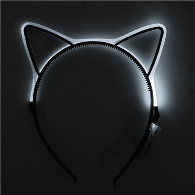 Hõõguv kassikõrvad juuksepael Kawaii aksessuaarid sünnipäevaks jõuludeks lastele värviline LED-peapael Cosplay peoks