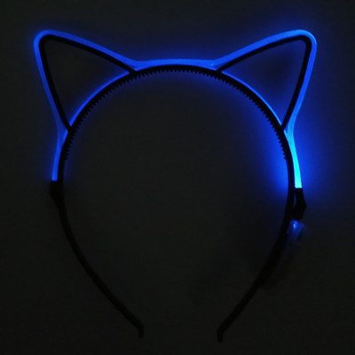 Hõõguv kassikõrvad juuksepael Kawaii aksessuaarid sünnipäevaks jõuludeks lastele värviline LED-peapael Cosplay peoks