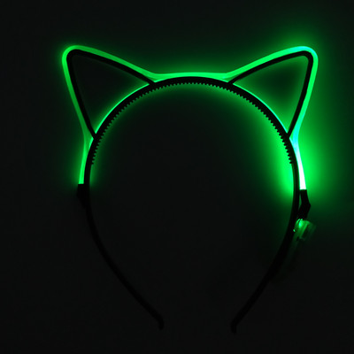 Hõõguv kassikõrvad juuksepael Kawaii aksessuaarid sünnipäevaks jõuludeks lastele värviline LED-peapael Cosplay peoks