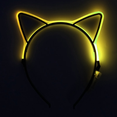 Hõõguv kassikõrvad juuksepael Kawaii aksessuaarid sünnipäevaks jõuludeks lastele värviline LED-peapael Cosplay peoks