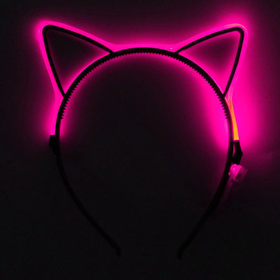 Hõõguv kassikõrvad juuksepael Kawaii aksessuaarid sünnipäevaks jõuludeks lastele värviline LED-peapael Cosplay peoks