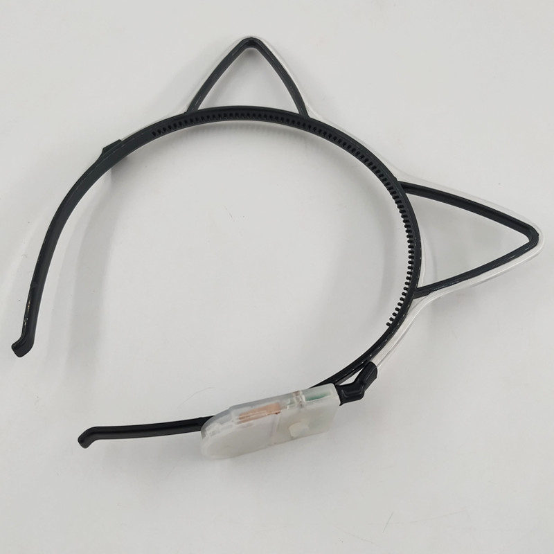 Hõõguv kassikõrvad juuksepael Kawaii aksessuaarid sünnipäevaks jõuludeks lastele värviline LED-peapael Cosplay peoks