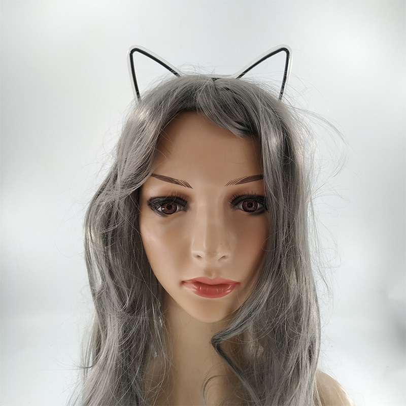 Hõõguv kassikõrvad juuksepael Kawaii aksessuaarid sünnipäevaks jõuludeks lastele värviline LED-peapael Cosplay peoks