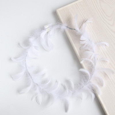 Led plunksnos galvutės girlianda plaukų juosta moterims mergaičių angelas vištienos nakties puošnios suknelės vakarėliui švytinčios galvos juostos festivalio dekoro plaukų aksesuaras