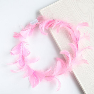 Led plunksnos galvutės girlianda plaukų juosta moterims mergaičių angelas vištienos nakties puošnios suknelės vakarėliui švytinčios galvos juostos festivalio dekoro plaukų aksesuaras