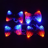 12 bucăți pentru copii adulți cu LED intermitent pentru gât, cu paiete, papion strălucitor, petrecere, cosplay, aniversare, nuntă, festival de Crăciun