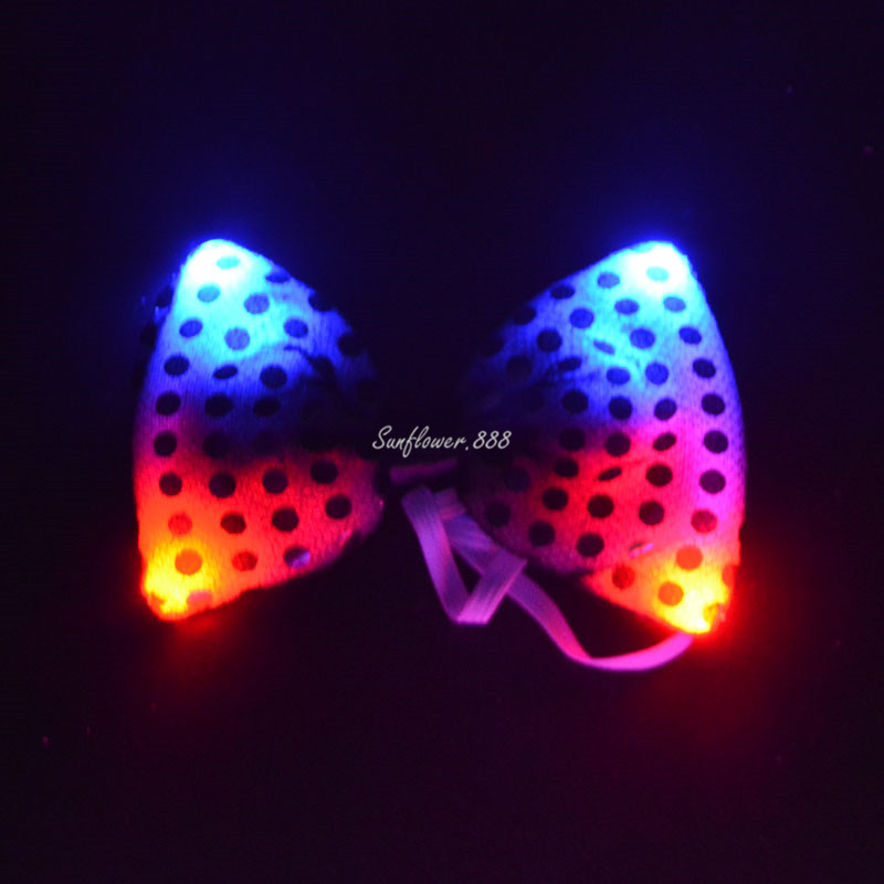 12 bucăți pentru copii adulți cu LED intermitent pentru gât, cu paiete, papion strălucitor, petrecere, cosplay, aniversare, nuntă, festival de Crăciun