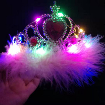 Момичета, принцеси, деца, деца, светещи LED светещи пера, магически пръчици, корона, лента за глава, косплей, рожден ден, сватбено парти, подарък