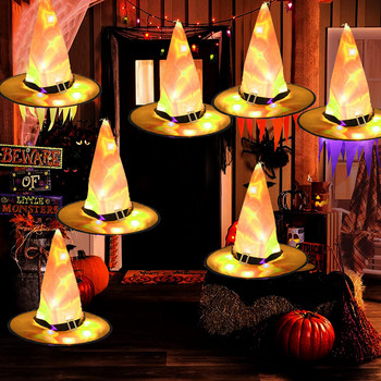 Шапка на вещица Хелоуин Декорации Светеща шапка на вещица Светеща шапка на вещица Хелоуин Шапки на вещици Шапки за жени Мъже Деца
