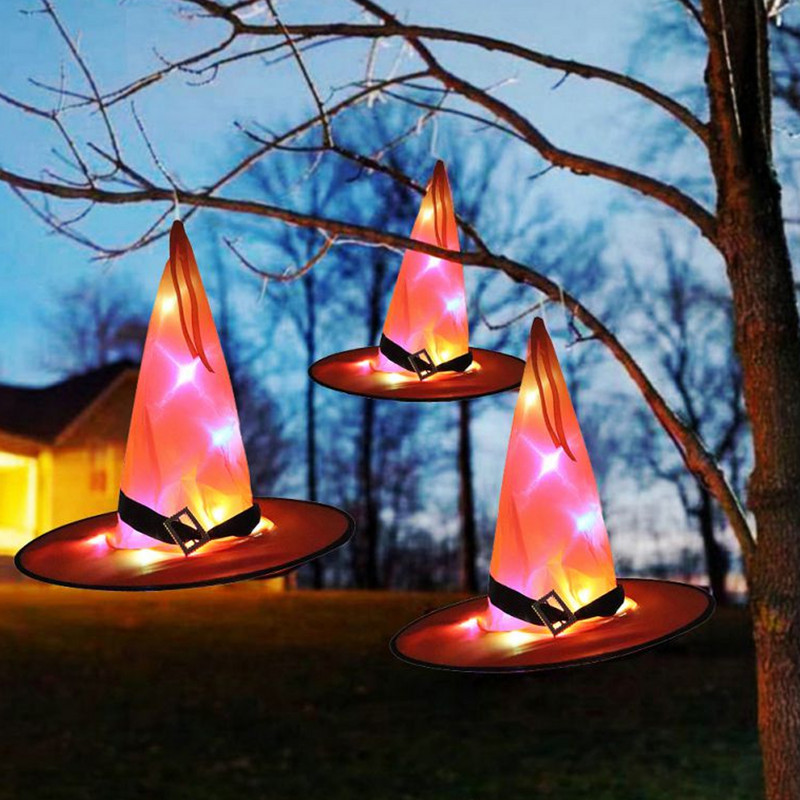 Pălărie de vrăjitoare Decorații de Halloween Pălărie de vrăjitoare strălucitoare Pălărie de vrăjitoare iluminată Pălării de vrăjitoare de Halloween Căciuli pentru femei bărbați copii