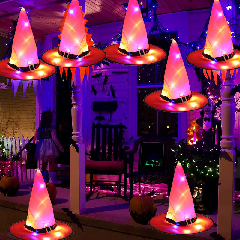 Pălărie de vrăjitoare Decorații de Halloween Pălărie de vrăjitoare strălucitoare Pălărie de vrăjitoare iluminată Pălării de vrăjitoare de Halloween Căciuli pentru femei bărbați copii