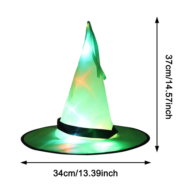 Pălărie de vrăjitoare Decorații de Halloween Pălărie de vrăjitoare strălucitoare Pălărie de vrăjitoare iluminată Pălării de vrăjitoare de Halloween Căciuli pentru femei bărbați copii