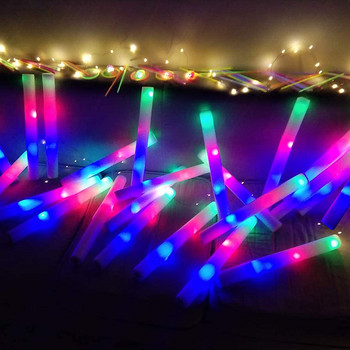 10 бр./Партида светещи пръчки Цветни LED пяна пръчици светещи пръчици Коледа Рожден ден Сватба Консумативи Cheer Tube Тъмна светлина за концерт