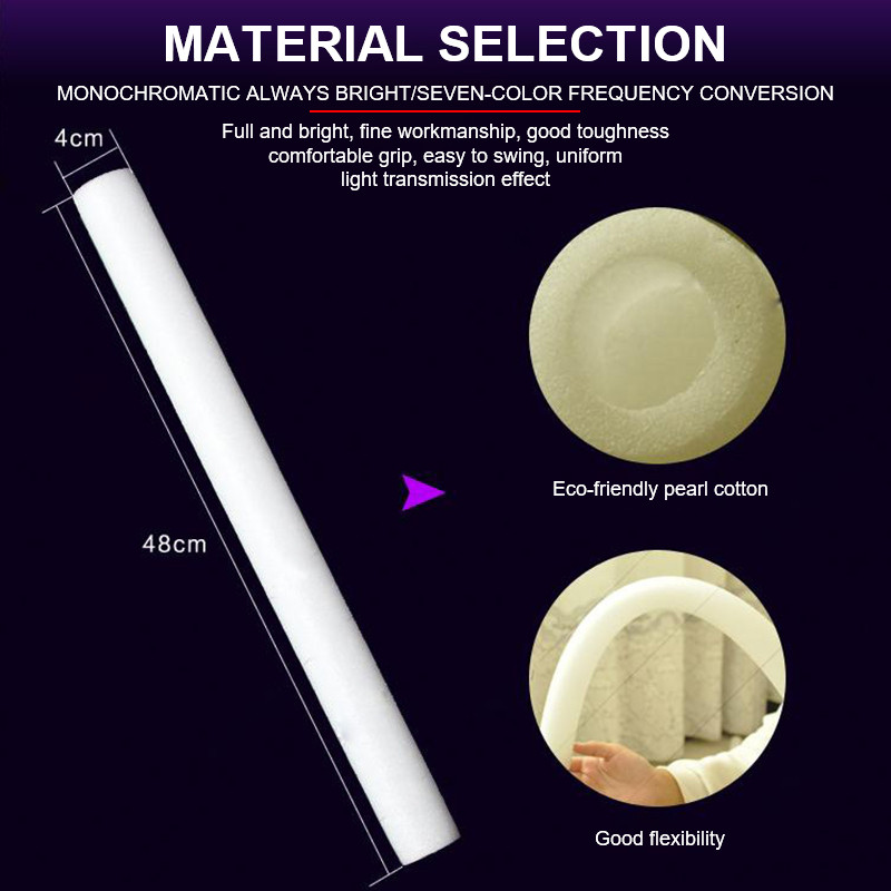 10 vnt. / partijoje Šviečiančios lazdelės Spalvingos LED putplasčio lazdelės Šviečiančios lazdelės Kalėdų gimtadienio vestuvių vakarėlio reikmenys linksmybių vamzdelis tamsus šviesus koncertui