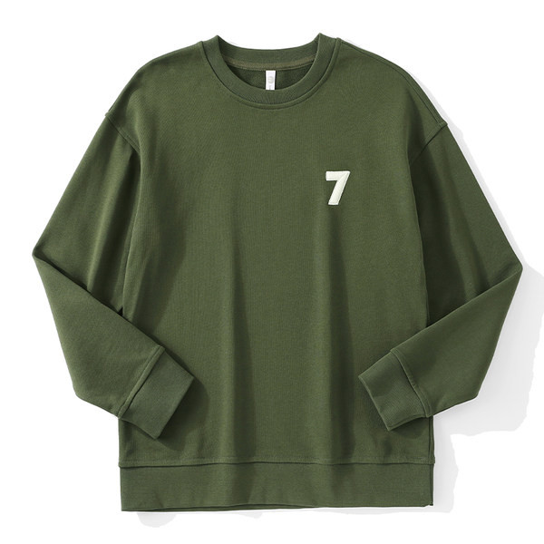 Vabaaja ovaalse kaelusega ja pikkade varrukatega meeste pluus - lai mudel