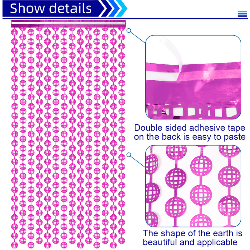 2 m Sünnipäevapeo kaunistused New Earth Tinsel Foolium Tuttkardinad Täiskasvanutele Lastele Sünnipäeva Beebi Shower Pulmakaunistused