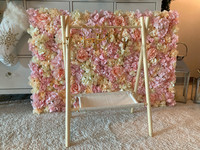 Covoraș cu flori artificiale de trandafir de mătase, perete de decorare pentru nuntă, fundal, perete de flori, romantic pentru decorarea fundalului de nuntă