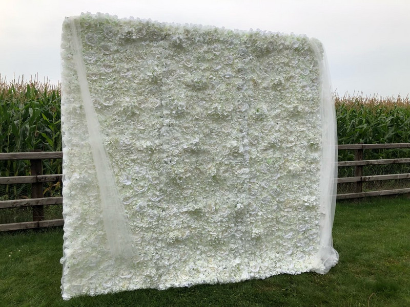 Копринена роза Изкуствени цветя Мат Стена Сватбена декорация Фон Цветна стена Романтична за сватбена фонова декорация