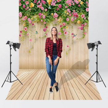 Дървени дъски Фон за фотография на цветя Фон от плат Фотографски реквизит Материал Издръжлив, не се лющи, не избледнява