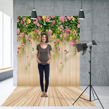 Ξύλινες σανίδες Flower Photography Backdrop υφασμάτινο σκηνικό φωτογραφικά στηρίγματα Υλικό ανθεκτικό που δεν ξεφλουδίζει και δεν ξεθωριάζει