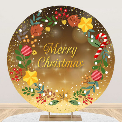 Pozadine za zabave Okrugli oblik Sretan Božić Dječji rođendanski ukrasi Photozone Prilagođene pozadinske dekoracije Zid za vjenčanje