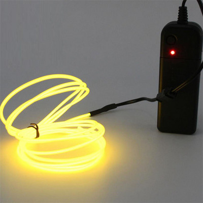 Neoon LED-valgustid peokaunistusega ribatrossi toru helendav EL traatnööri patarei