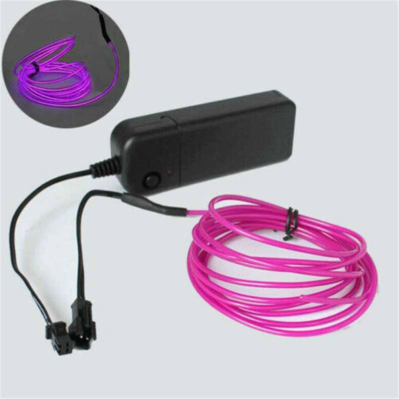 Neoon LED-valgustid peokaunistusega ribatrossi toru helendav EL traatnööri patarei