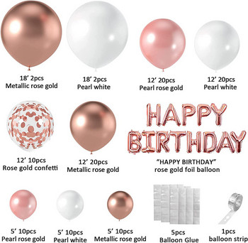 Ροζ χρυσό μπαλόνι γιρλάντα αψίδα σετ για χαρούμενα γενέθλια Διακόσμηση για πάρτι Baby Shower Jungle Wild First Birthday Μπαλόνι Διακόσμηση
