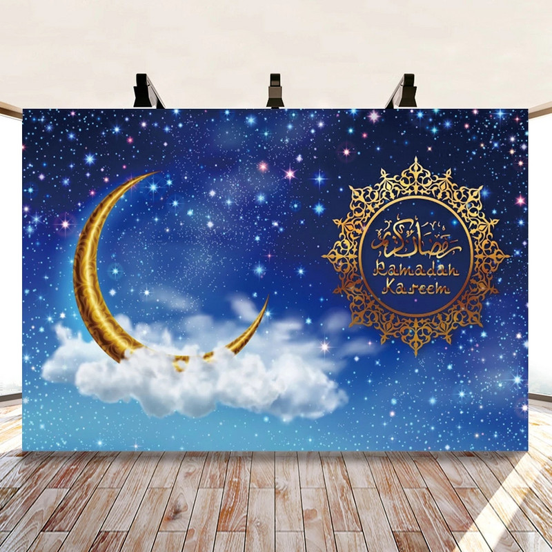 Ramazanska dekoracija Eid Mubarak Moon Star Background Eid Mubarak Decoration Supplies