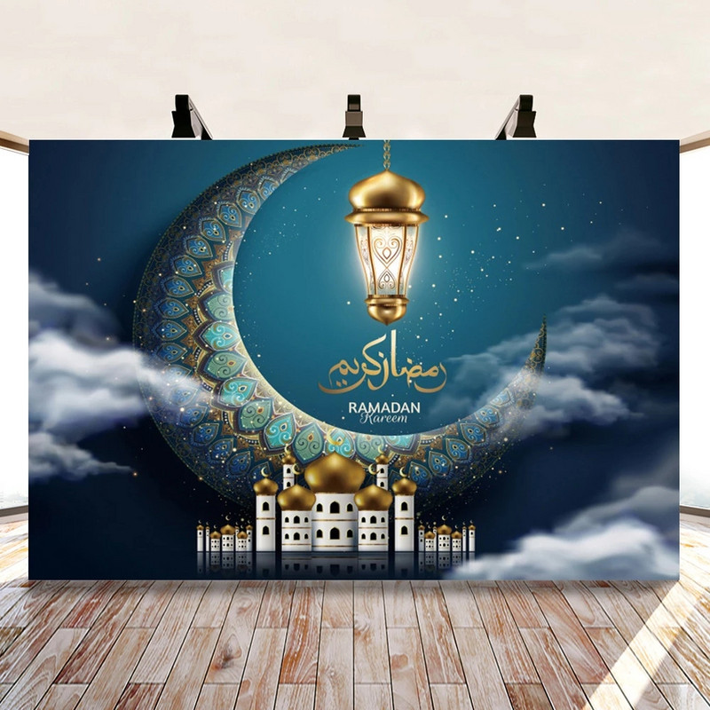 Ramazanska dekoracija Eid Mubarak Moon Star Background Eid Mubarak Decoration Supplies
