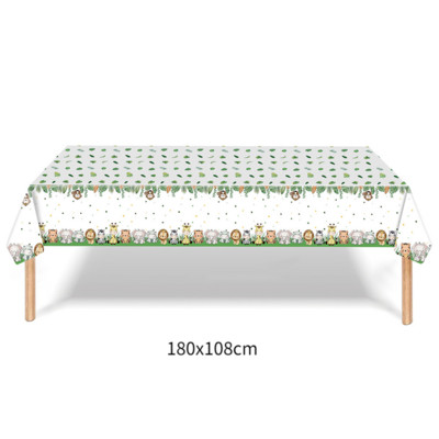 Džiunglių gyvūnų stalo reikmenų rinkinys Vaikams Gimtadienio dekoracijos Popierinės lėkštės Puodeliai Latekso Balionai