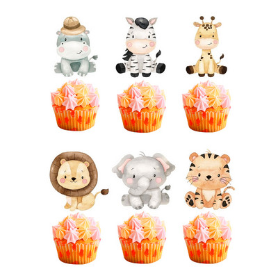 Džiunglių gyvūnų stalo reikmenų rinkinys Vaikams Gimtadienio dekoracijos Popierinės lėkštės Puodeliai Latekso Balionai