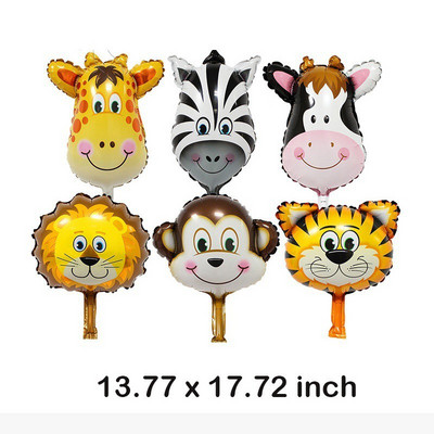 Džiunglių gyvūnų stalo reikmenų rinkinys Vaikams Gimtadienio dekoracijos Popierinės lėkštės Puodeliai Latekso Balionai