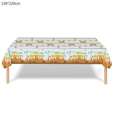 Statybinė tema Stalo reikmenys Traktorius Sunkvežimis Popieriniai puodeliai Lėkštės Staltiesė Vaikams Berniuko gimtadienio papuošalai