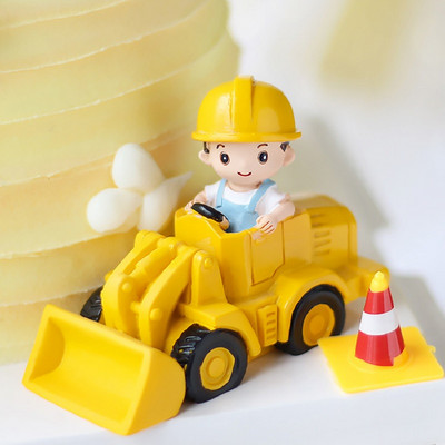 Statybinė tema Stalo reikmenys Traktorius Sunkvežimis Popieriniai puodeliai Lėkštės Staltiesė Vaikams Berniuko gimtadienio papuošalai