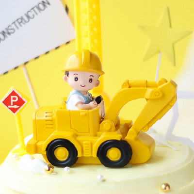Statybinė tema Stalo reikmenys Traktorius Sunkvežimis Popieriniai puodeliai Lėkštės Staltiesė Vaikams Berniuko gimtadienio papuošalai