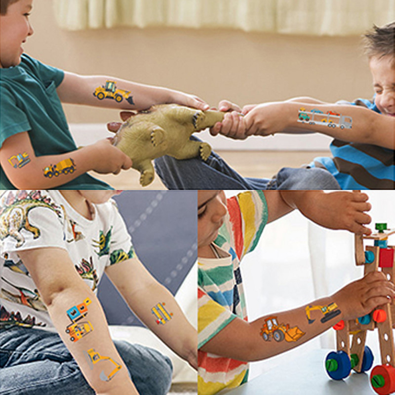 Statybinė tema Stalo reikmenys Traktorius Sunkvežimis Popieriniai puodeliai Lėkštės Staltiesė Vaikams Berniuko gimtadienio papuošalai